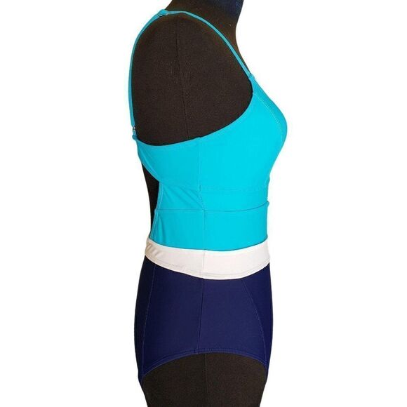 Women's Swimsuit One Piece Small Teal Swimwear Bathing Suit - Picture 4 of 8